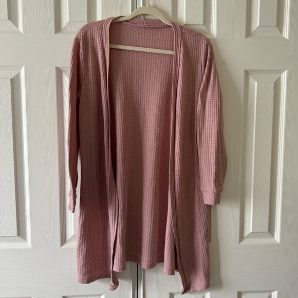 Beautiful Tan Pink Cardigan and Pants Set Size Small - Picture 2 of 3